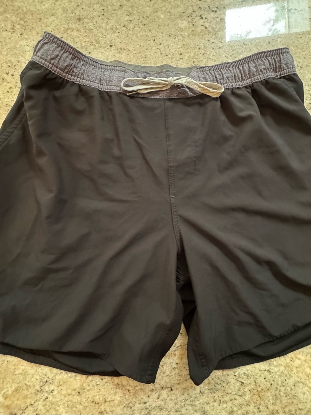 Vuori Black Athletic Shorts with Gray Waistband